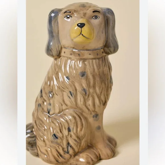 Urban Outfitters Beige and Blue Ceramic Dog Figurine Vases (2) - Picture 3 of 5